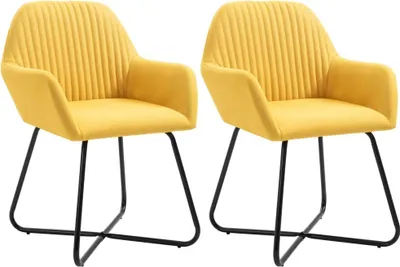 Immagine prodotto di The Living Store Sedie da pranzo 2 pezzi. Tessuto giallo