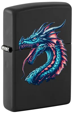 Produktbild von Zippo Sturmfeuerzeug - Dragon Design, Black Matte - Nachfüllbar - Wiederverwendb