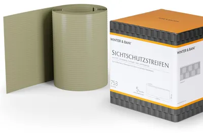 Produktbild von Sichtschutzstreifen Zaunblenden PVC-Hartplastik 2,53 x 0,19 m, Farbe:Steingrau