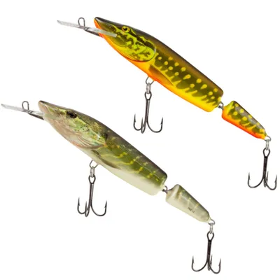 Produktbild von Salmo Pike Jointed Deep Runner Wobbler 13cm Hechtköder, Salmo Farben:Real Pike, Länge/Gewicht/Laufverhalten/Tauchtiefe:13cm / 24g / Tiefläufer / 2.0-3.0m
