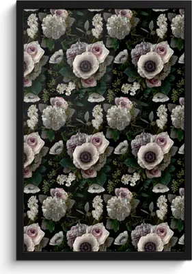 Produktbild von MuchoWow® MuchoWow® Gerahmtes Poster Blumen - Anemone - Rosen 40x60 cm - Poster mit zchwarzem Bilderrahmen - Papierdruck - Wandbilder