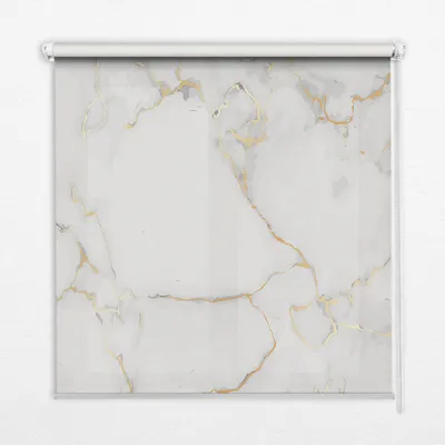 Produktbild von Seitenzug-Rollo Fensterrollo Jalousie - Thermo-Rollo Verdunkelungsrollo - 130x140 cm - Weißer Marmor