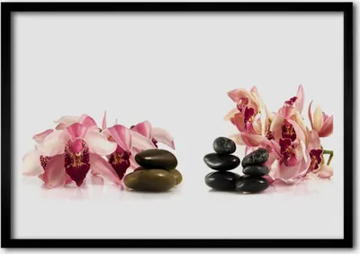 Produktbild von Bild 70x50 MDF-Rahmen Wandkunst Blumen-Stones-Kunst