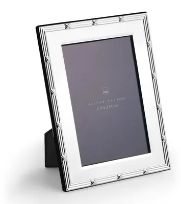 Image de H&h cadre photo avec bordure argentée, 20x15 cm