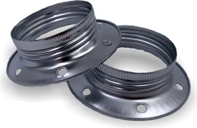 Produktbild von 2 Stellringe für E27 Fassung mit Außengewinde | Metall | Chrom