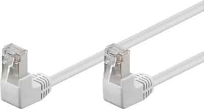 Produktbild von Goobay CAT 5e Patchkabel 2x 90° gewinkelt, F/UTP, weiß 1 m