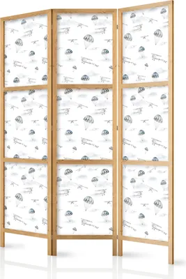 Obrázek produktu pro Japonský paraván pro děti 135x172 cm 3-dílný černý