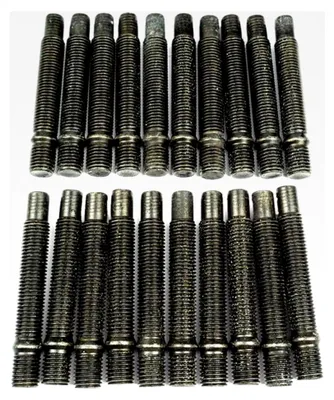Produktbild von 20 Stück Doppelgewindebolzen M12x1,5 82mm | Stehbolzen für Radbefestigungen | schwarz