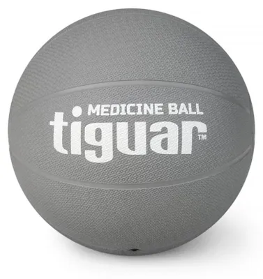 Produktbild von tiguar Medizinball 4 kg (Grau)  Gummiball mit rauer Oberfläche, komfortabler Griff, ideal für Krafttraining, Rehabilitation und Koordination