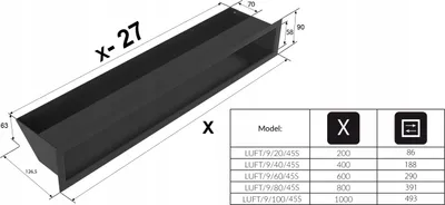 Obrázok produktu pre Vetracia krytina Luft 9x60 čierna