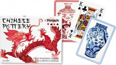 Image de Piatnik Chinese Pottery Cartes à jouer - Double jeu