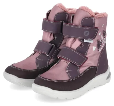 Immagine prodotto di Stivali invernali per bambine Ricosta modello LUNEA, color rosa, realizzati in tessuto e materiali sintetici, taglia 25
