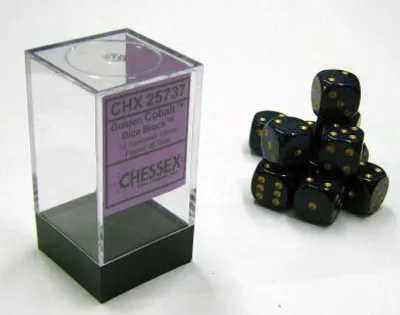 Produktbild von Chessex 16mm D6 Würfel Block: Golden Cobalt