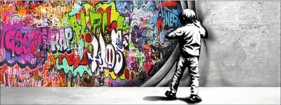 Produktbild von Leinwandbild Graffiti Discovery 77x27 cm