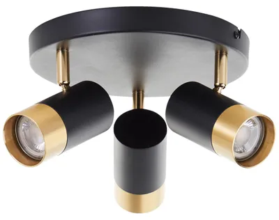Produktbild von LED Deckenspot, Ø 29 cm, 3x GU10, 350lm, 3000K, dimmbar, schwarz gold