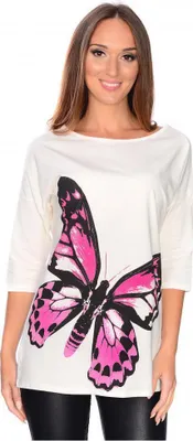 Produktbild von Damen Bluse T-Shirts Top Langarm Shirt; Ecru/2XL/3XL