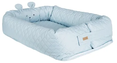 Produktbild von roba Babylounge 'roba Style', Nest mit Bärengesicht 'Benny', hellblau, Wickelauflage