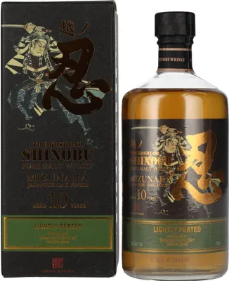 Image de The Koshi-No The Shinobu Pure Malt 10 Years Old Lightly Peated Mizunara Oak Finish 43% Vol. 0,7l en boîte cadeau