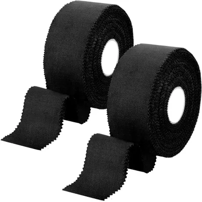 Produktbild von Sporttape schwarz, 2 Rollen, 2,5 cm x 13,7 cm, reißfest, für Gelenkstütze