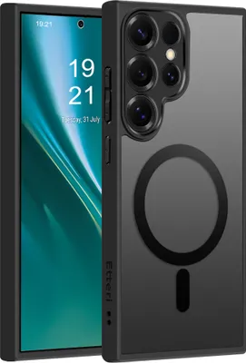 Zdjęcie produktu dla Etteri Matt Mag Cover dla Samsung Galaxy S25 Ultra Etui na telefon komórkowy czarny