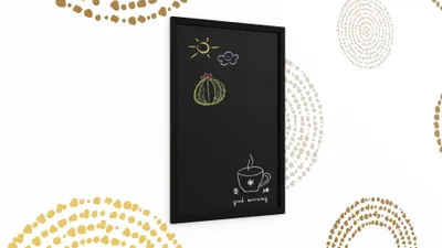 Immagine prodotto di Lavagna nera da gesso 60x40 cm con cornice nero in legno ECO