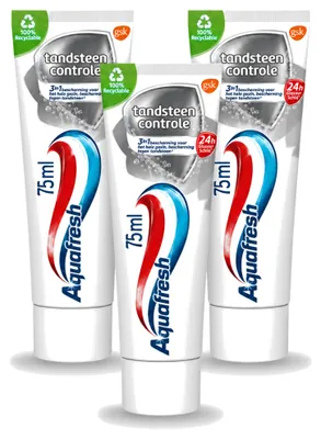 Obrázek produktu pro 3 x Zubní pasta Aquafresh proti zubnímu kameni - 75 ml - výhodná balení - 3 kusy