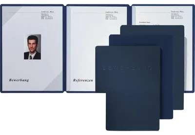 Produktbild von Pagna Bewerbungsmappe Square Classic 3tlg. blau
