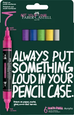 Produktbild von FABER-CASTELL Acrylic Marker Multimark Set 6 Vibrant