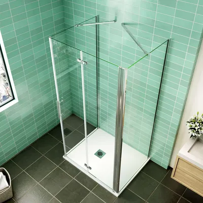 Produktbild von Duschparadies U-From-Duschkabine 90cm(Tür)+90cm(Seitenwand)+195cm(Höhe) Duschabtrennung Duschtür Duschwand