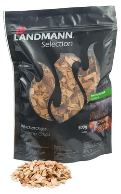 Image de Landmann Chips de fumage au genévrier pour arôme de fumée Copeaux pour gril et fumoir 500g