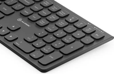 Zdjęcie produktu dla ALOGIC ASKBT3WC, Pełnowymiarowy (100%), Bezprzewodowy, RF Wireless + Bluetooth, Czarny, Dołączona myszka