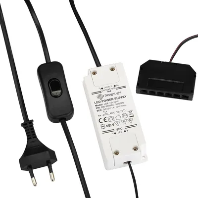 Produktbild von LED Treiber 12 W Trafo Transformator LED-Treiber LED-Driver mit 6-fach Verteiler und Schalter für LED-Leuchten LED-Streifen
