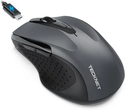 Produktbild von mit Jiggler, Wiederaufladbare Maus Kabellos(DREI Modi: BT 5.0/3.0 + 2.4G), 4800 DPI, Ergonomische Leise Funkmaus für Laptops, Mac OS, Android, Windows