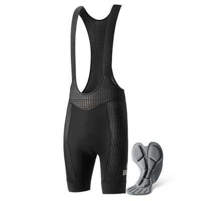 Produktbild von ROCKBROS Herren Radlerhose mit Träger Gepolstert Atmungsaktive schnelltrocknende Fahrrad Trägerhose für MTB Schwarz EU Größe XL