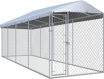 Image de Chenil extérieur avec toit pour chiens 760x190x225 cm