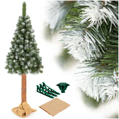 Produktbild von Springos Künstlicher Weihnachtsbaum 180 cm Diamant-Kiefer auf Naturstamm mit Ständer