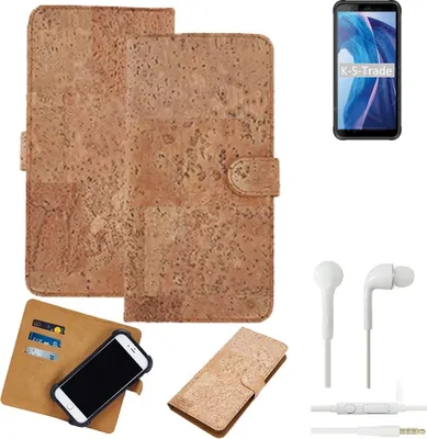 Produktbild von K-S-Trade Hülle kompatibel mit Blackview BV6300 + in ear Kopfhörer Kork Handyhülle Cover  Schutzhülle TPU Case Bumper in Hellbraun, (1x)