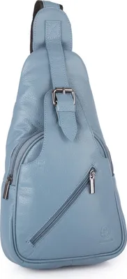 Zdjęcie produktu dla Plecak damski skórzany na jedno ramię miejski elegancki błękitny