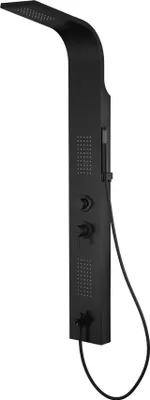 Produktbild von BADLAND Duschpaneel Edelstahl ALTO Massage Wasserfall mit Kopfbrause und Auslauf in Schwarz