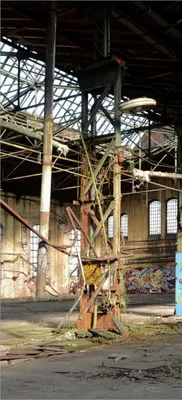 Produktbild von Türtapete Türposter Verlassene Industriehalle - Alte Fabrik - Größe: 93 x 205 cm