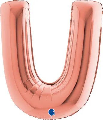 Produktbild von Riesenbuchstabe Folienballon 40"/102cm | Rosegold #U