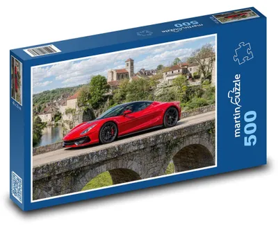 Produktbild von Puzzle 500 Supersportwagen auf Steinviadukt - martinpuzzle