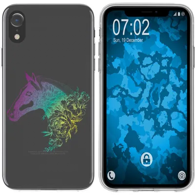 Produktbild von PhoneNatic Case kompatibel mit Apple iPhone Xr Silikon-Hülle Floral Pferd M5-4