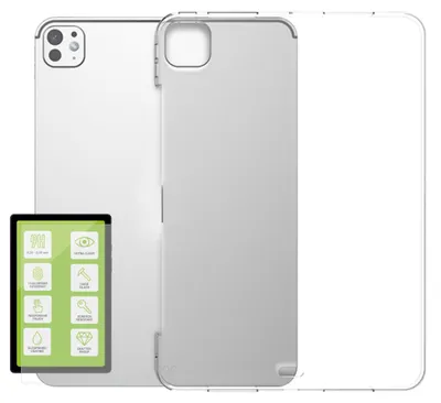 Produktbild von Tablethülle Klar Silikon TPU + Schutzglas für Apple iPad Air 13 2026 2025 2024