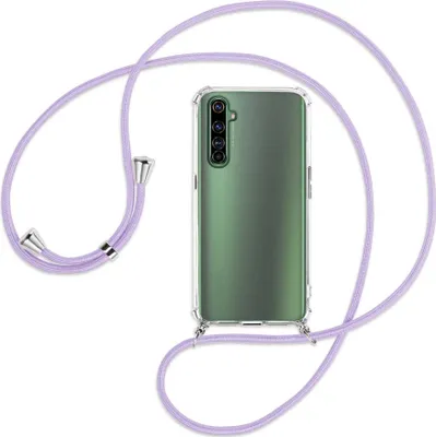 Produktbild von Handykette Backcover-Schutzhülle mit Band (Metall silberfarben) für Realme X50 Pro 5G - violett
