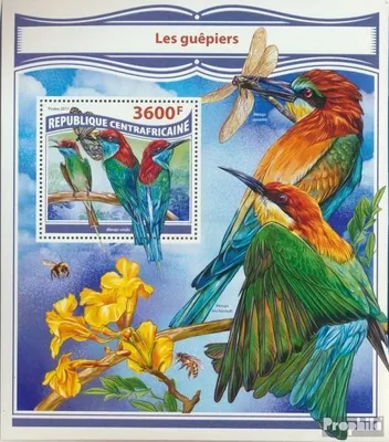 Produktbild von Briefmarken Zentralafrikanische Republik 2017 Mi Block 1680 (kompl. Ausgabe) postfrisch Bienenfresser