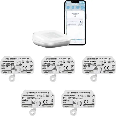 Produktbild von EQ-3 AG Homematic IP Starter Bundle Rollladensteuerung für 5 Rollladen