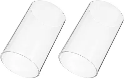 Zdjęcie produktu dla Dwie szklane świeczniki, cylinder, wymiary 8 x 20 cm