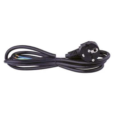Produktbild von Netzkabel 2m gewinkelt Stromkabel mit offenes Ende 3 x 0,75mm² schwarz 10A