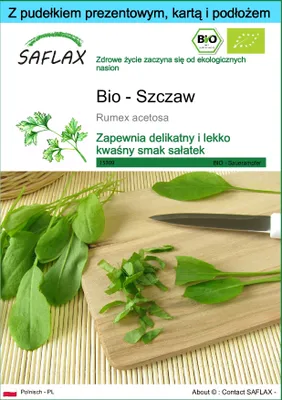 Zdjęcie produktu dla SAFLAX - Zestaw prezentowy - Bio - Szczaw - 400 Nasiona - Z pudełkiem upominkowym, etykietą wysyłkową, kartą podarunkową i podłożem uprawowym - Rumex acetosa
